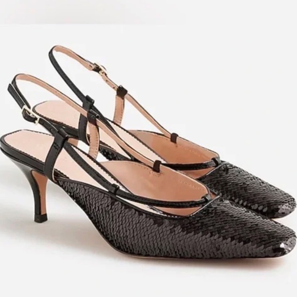 J.Crew Collection Leona Sequin Slingback Heels – Size 8 – New in Box - Picture 1 of 10
